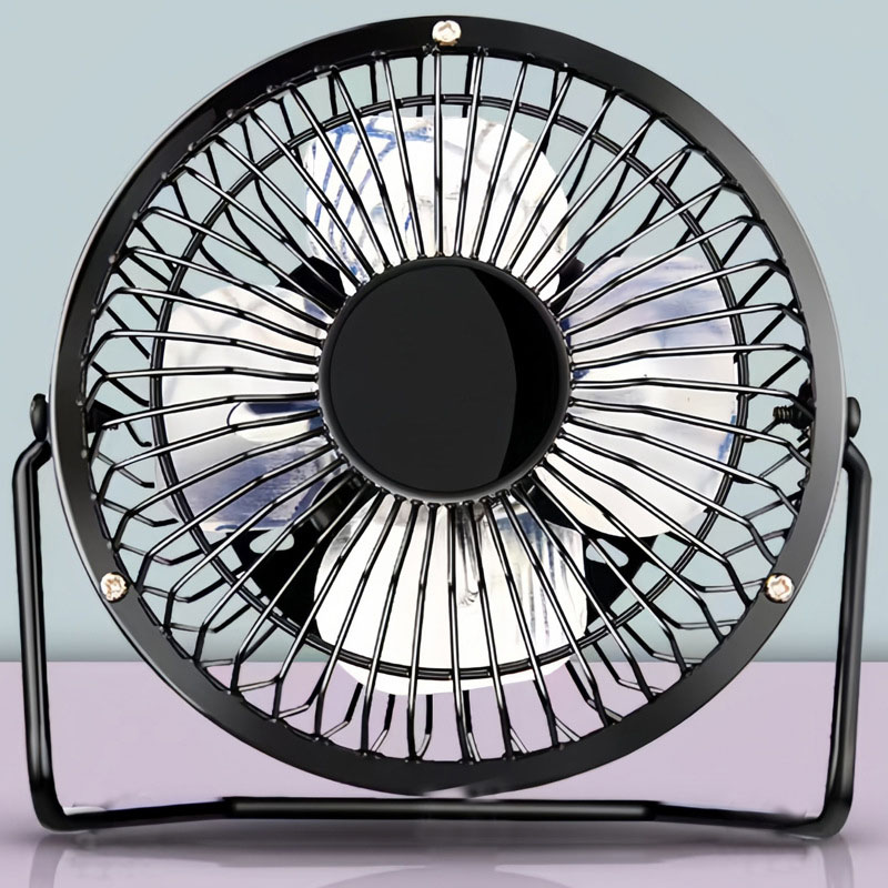 USB Desk Air Cooler Fan Black Metal